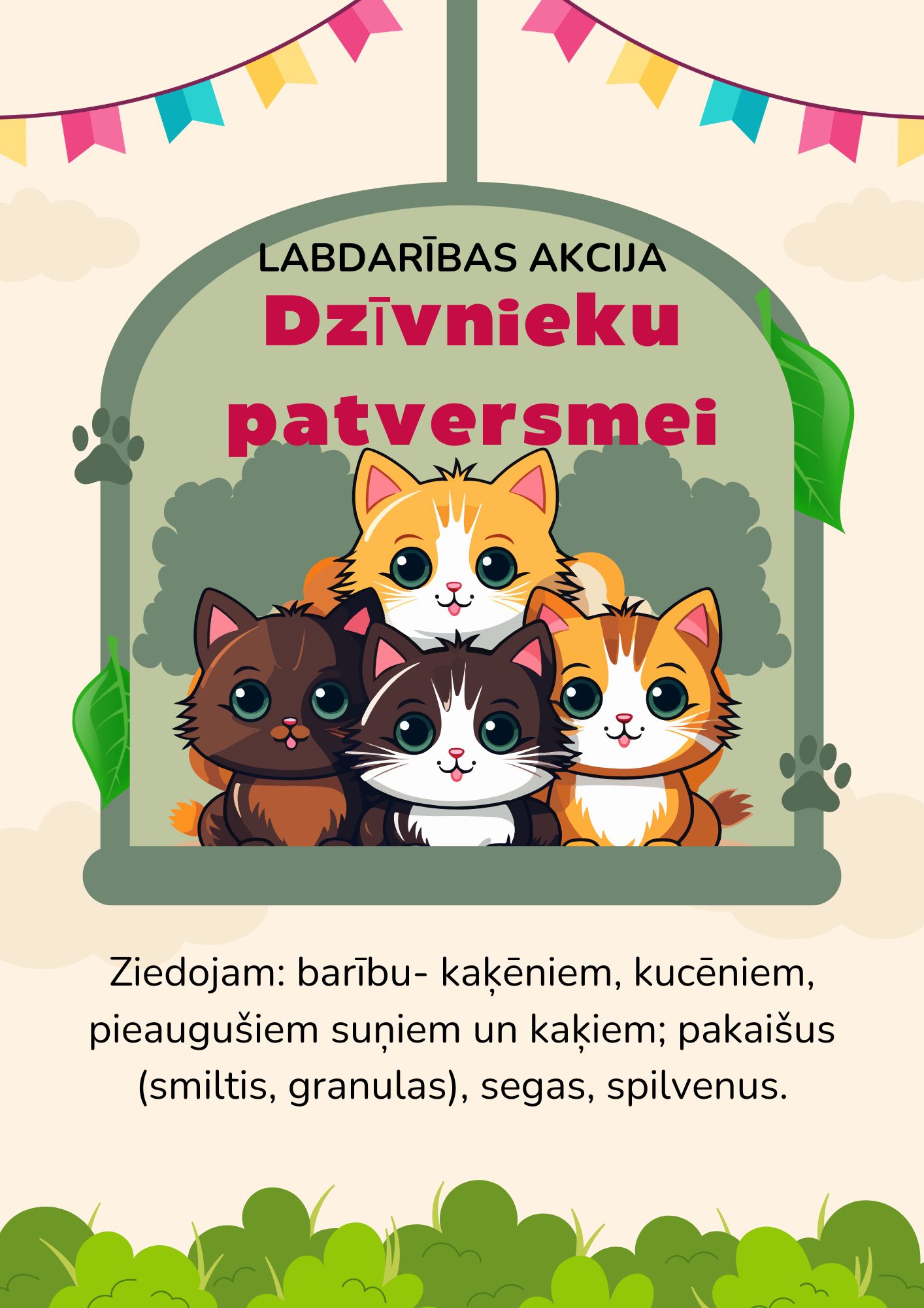 Labdarības akcija dzīvnieku patversmei