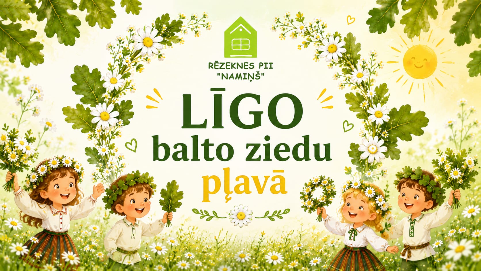 Līgo balto ziedu pļavā