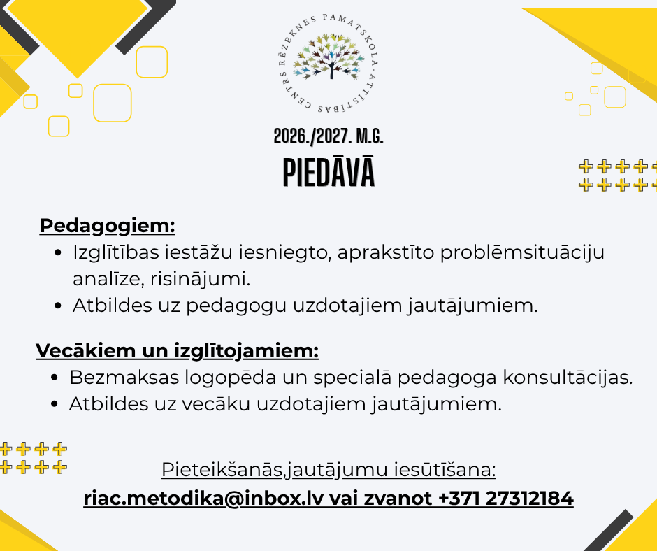 Rēzeknes pamatskola – attīstības centrs sniegt konsultācijas